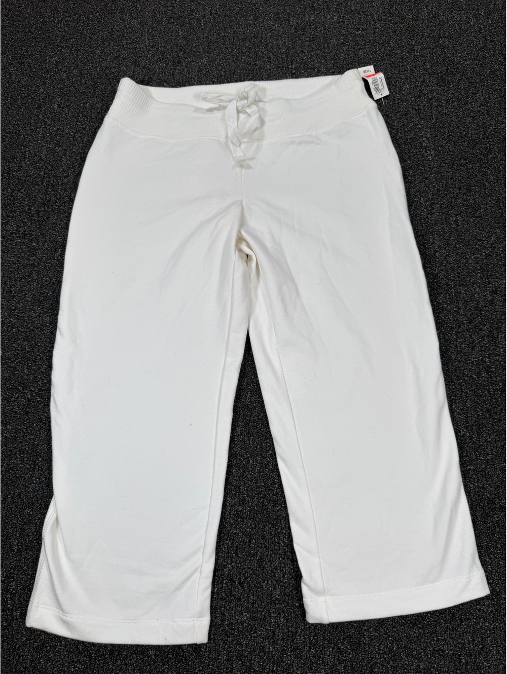 NWT Old Navy White Cropped Sweatpants with Drawstring Waist, Size Medium